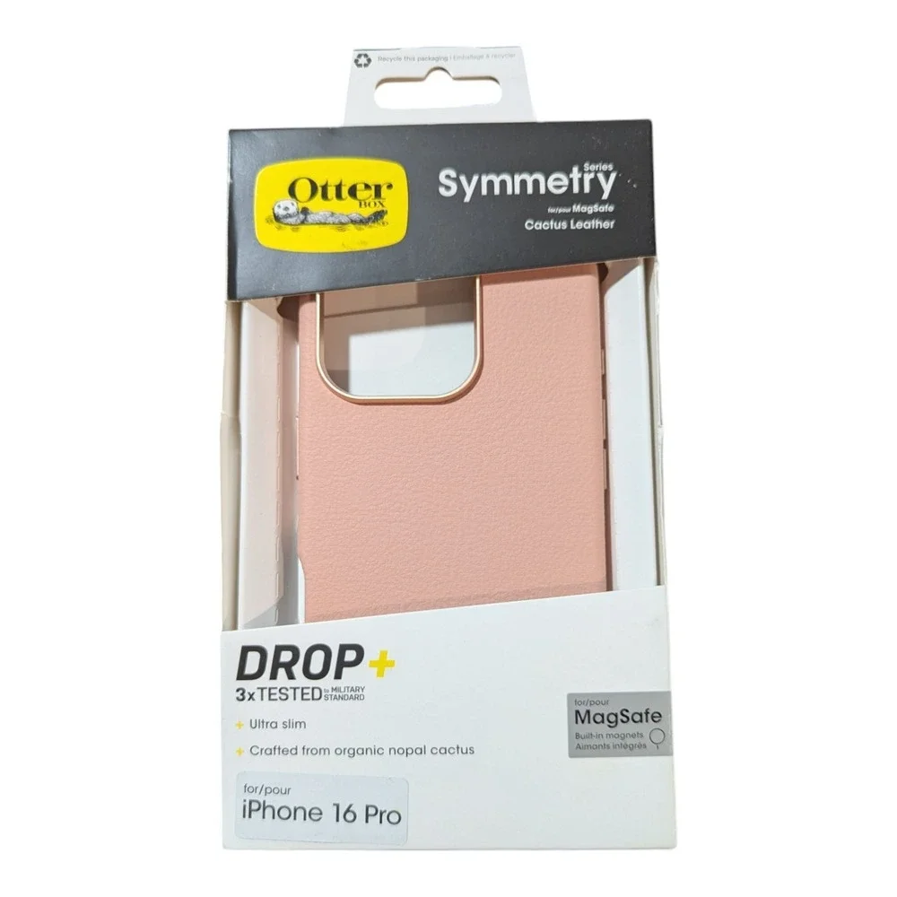 M2. OtterBox Symmetry‎ Cactus Leather MagSafe Apple iPhone 16 Pro - Ballet Blush